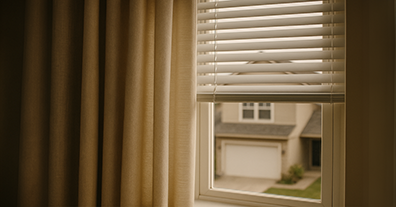 ein Fenster mit Jalousie